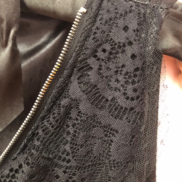 Black Lace Zip Up Mini Dress sz S - Picture 7 of 10